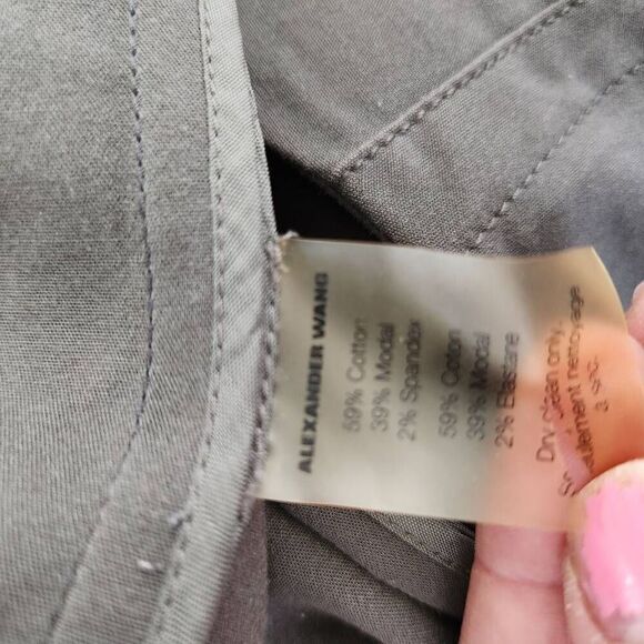 T by Alexander Wang Womens Gray Side Zipper One Shoulder Mini Dress Size Medium - Picture 9 of 9